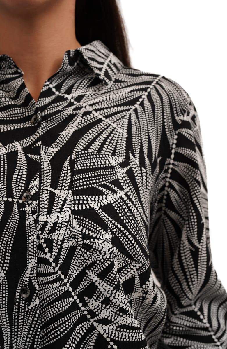 SUNNY LEIGH Long Sleeve Pocket Button-Up Shirt, Alternate, color, Sarah Dot Black And White