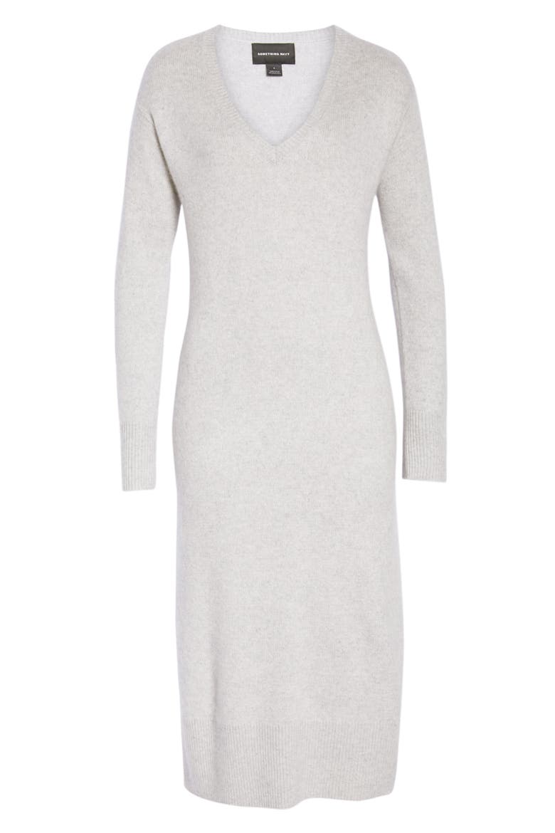 Cashmere & Silk Sweater Dress (Nordstrom Exclusive), Alternate, color, LT GREY HEATHER