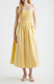 FREEMARKET Smock Bodice Cotton Sundress