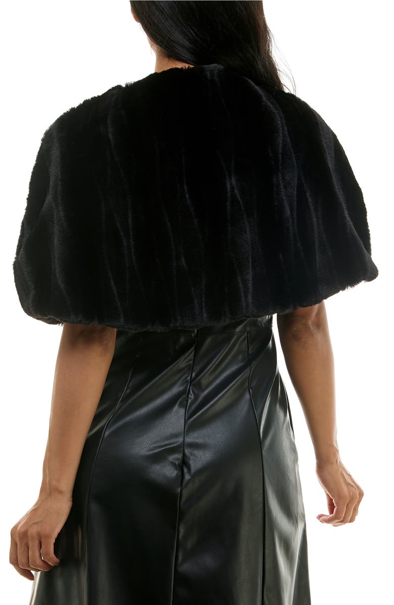 Nina Leonard Faux Fur Wrap Capelet, Alternate, color,