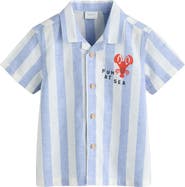 NEXT Kids' Stripe Linen & Cotton Button-Up Shirt