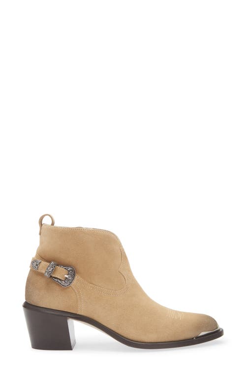 Golden Goose Patty Waxed Suede Western Bootie In Sand