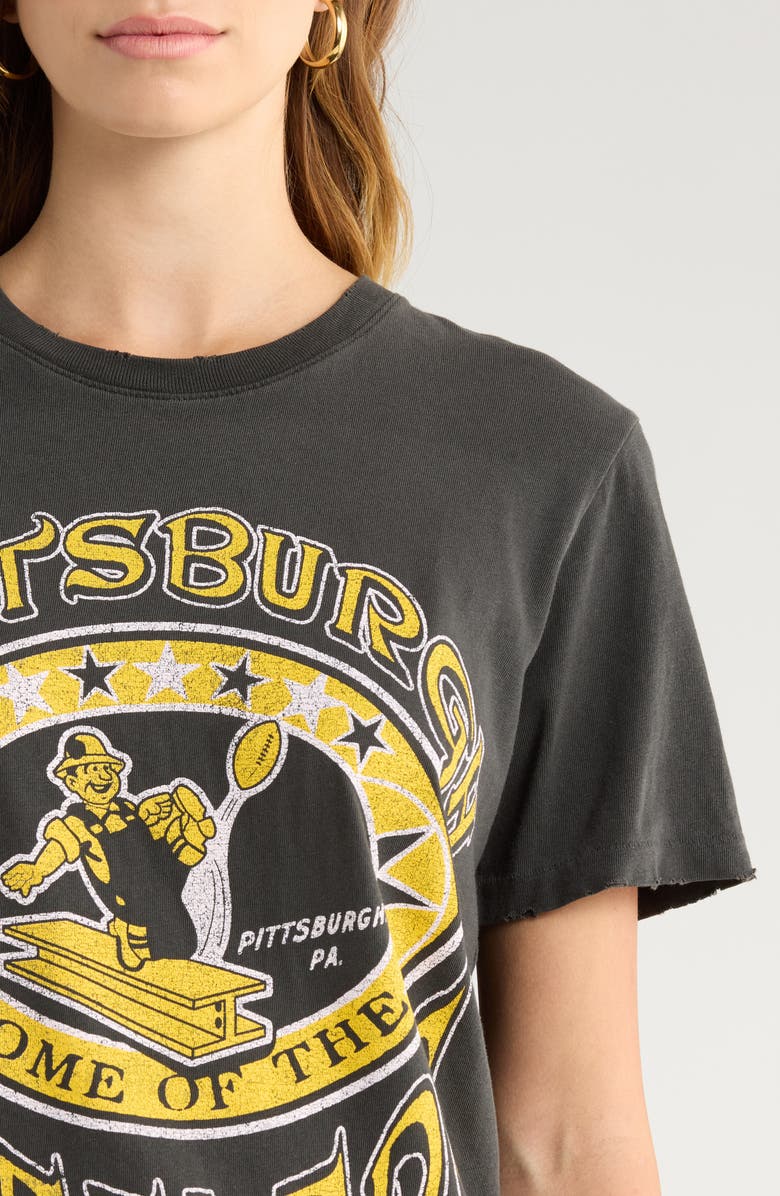 Junk Food Steelers Home Cotton Graphic T-Shirt, Alternate, color, True Black