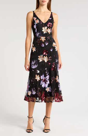Sam Edelman Ali Floral Sequin Midi Dress