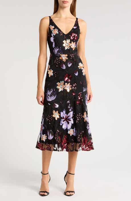 Sam Edelman Ali Floral Sequin Midi Dress