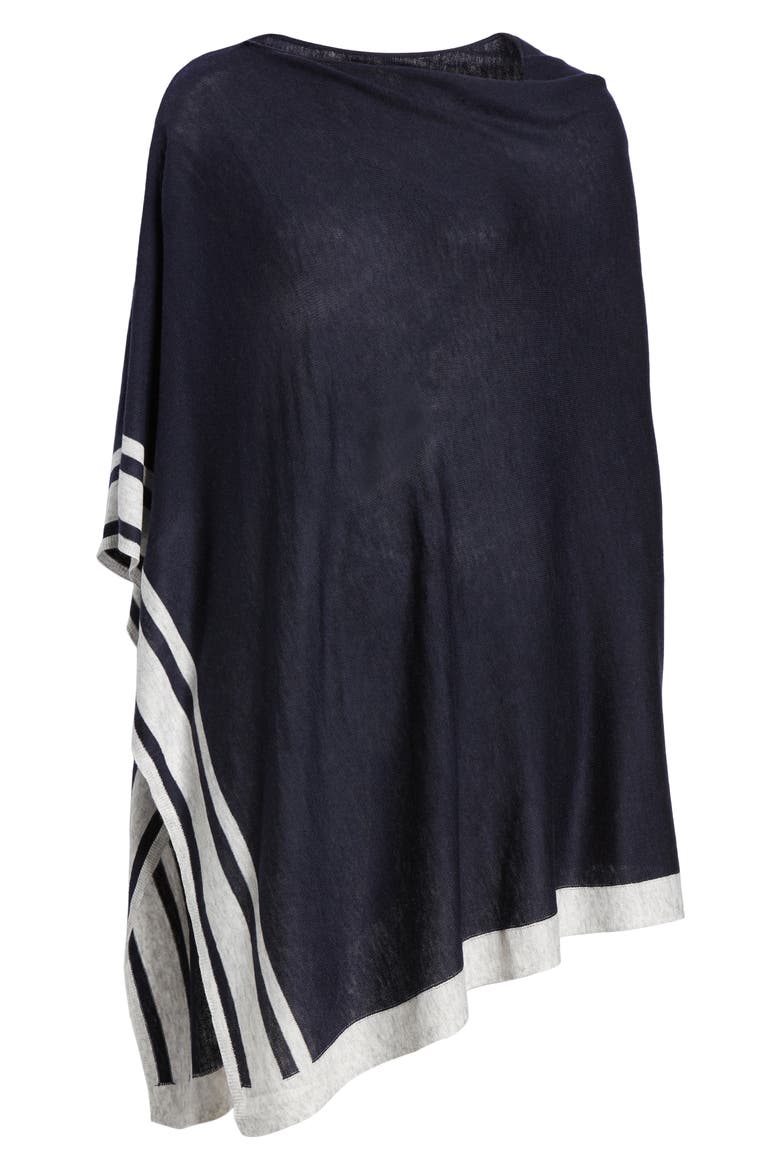 Border Stripe Ruana, Alternate, color, ECHO NAVY