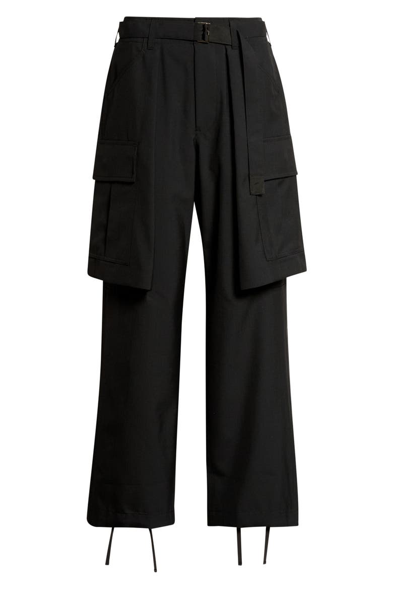 Cargo Overlay Suiting Pants, Alternate, color, BLACK