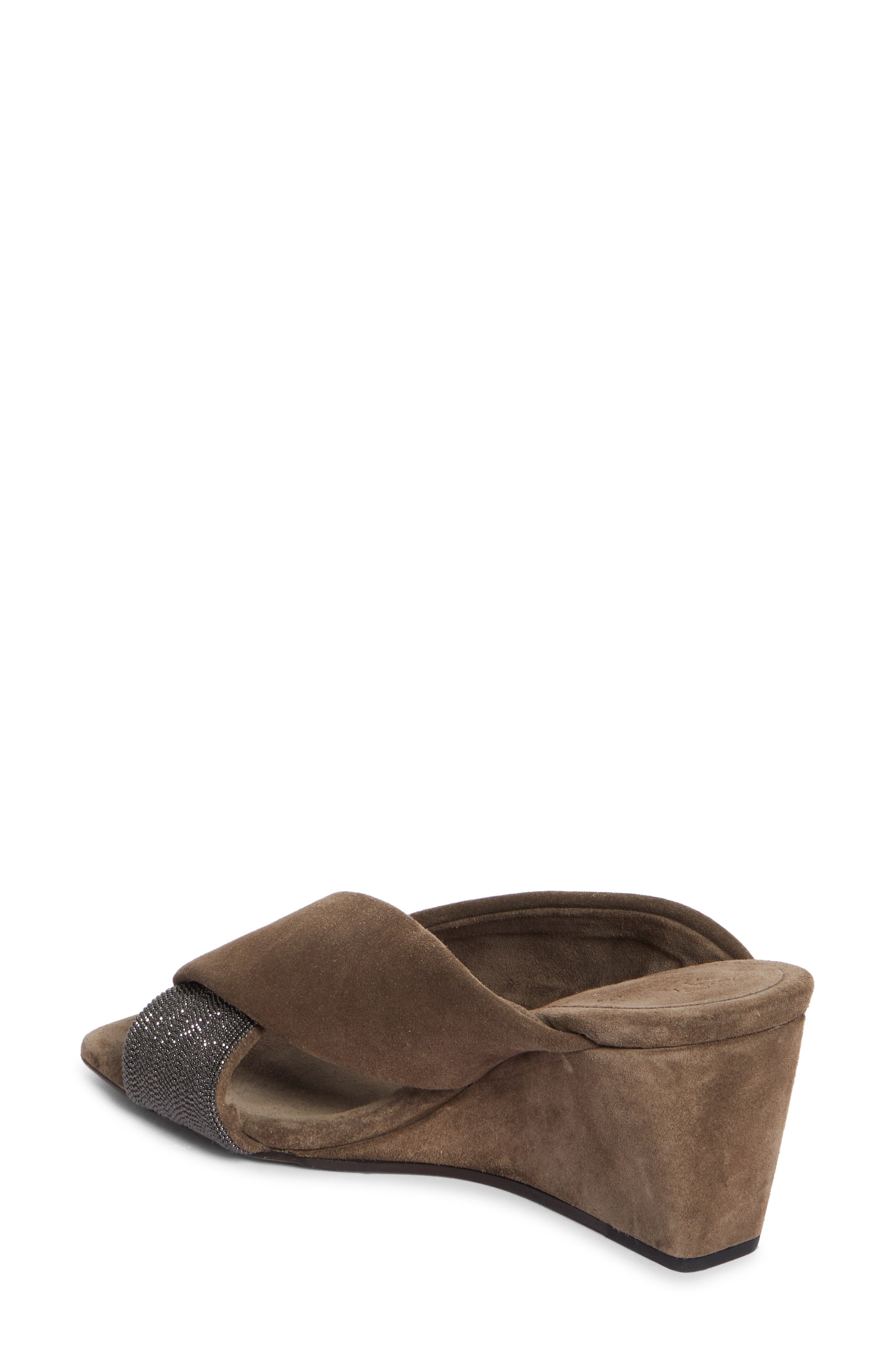 Brunello Cucinelli Woven Monili Wedge Sandal, Alternate, color, 