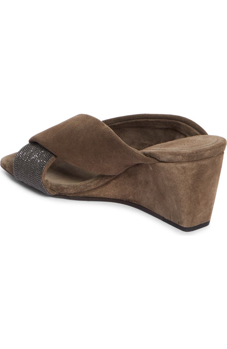 Brunello Cucinelli Woven Monili Wedge Sandal, Alternate, color,