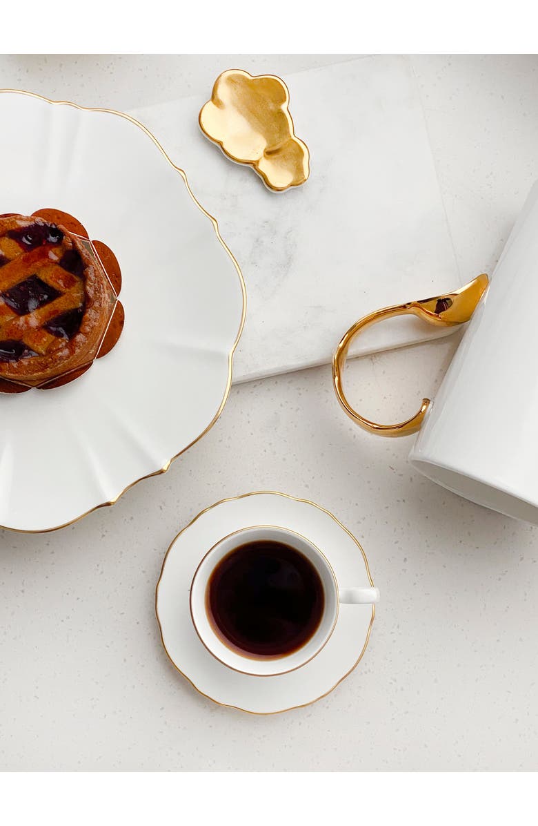 Twig New York Amelie Set of 2 Espresso Cups & Saucers, Alternate, color, Brushed Gold