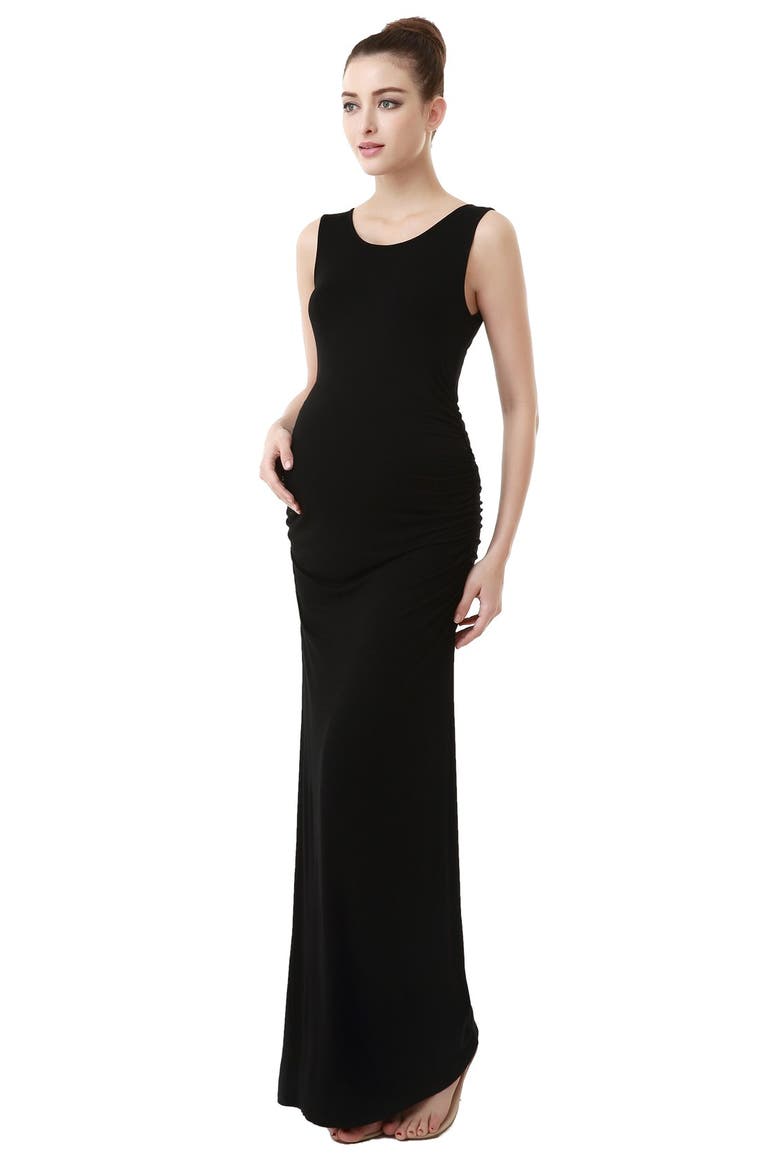 Maternity Maxi Tank Dress, Alternate, color, BLACK