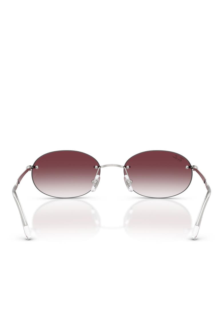 54mm Gradient Oval Sunglasses, Alternate, color, SILVER / CLEAR DARK VIOLET