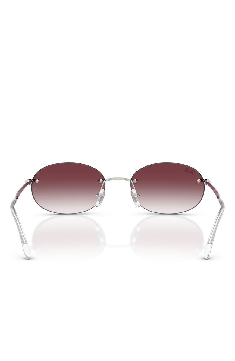 Ray-Ban 54mm Gradient Oval Sunglasses, Alternate, color, Silver / Clear Dark Violet