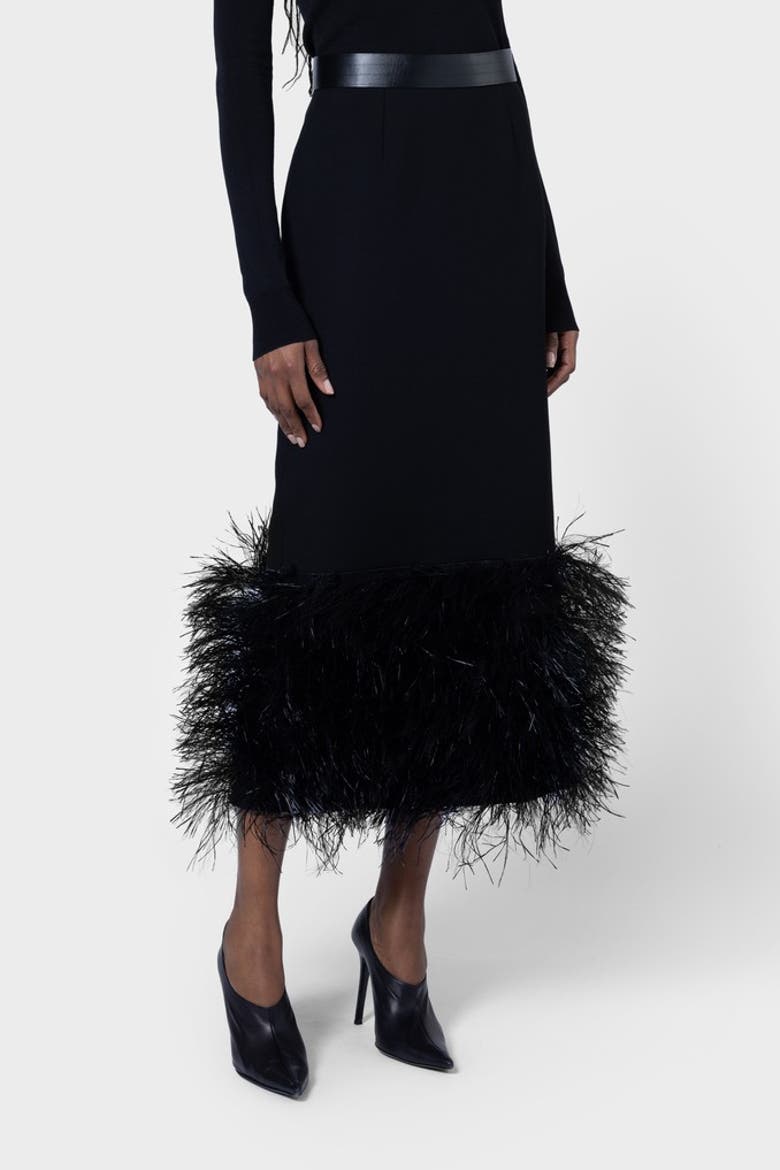 Zari Textured Pencil Skirt, Main, color, Black