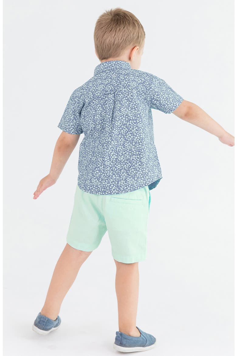 Kids' Floral Short Sleeve Cotton Button-Up Shirt, Alternate, color, SUMMERTIME FIELDS