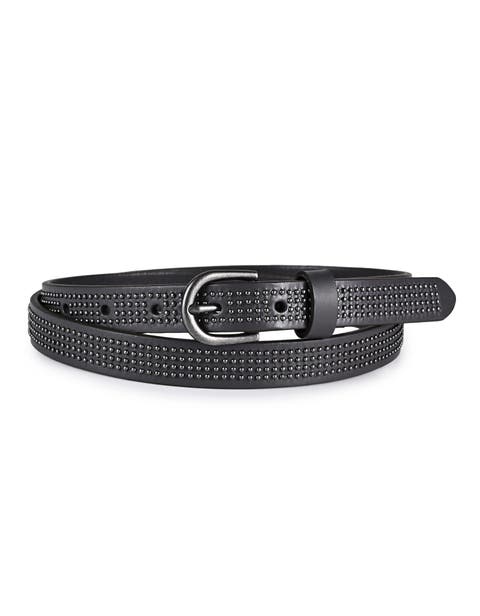 Stud Genuine Leather Slim Studded Everyday Belt
