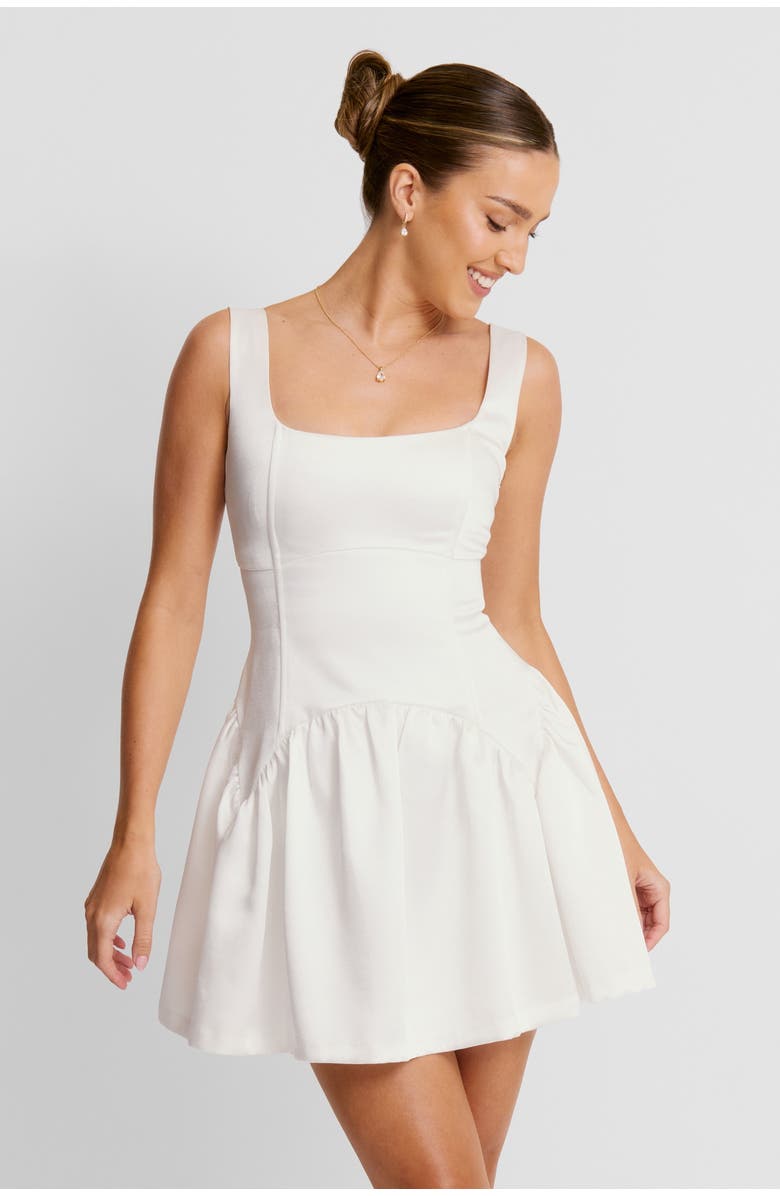 Six Stories Scoop Neck Sleeveless Skater Mini Dress, Alternate, color, White