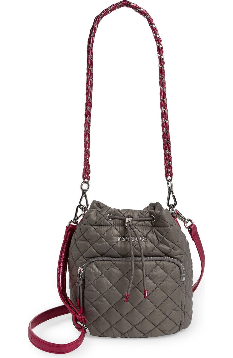 MZ Wallace Crosby Quilted Nylon Bucket Bag, Main, color,