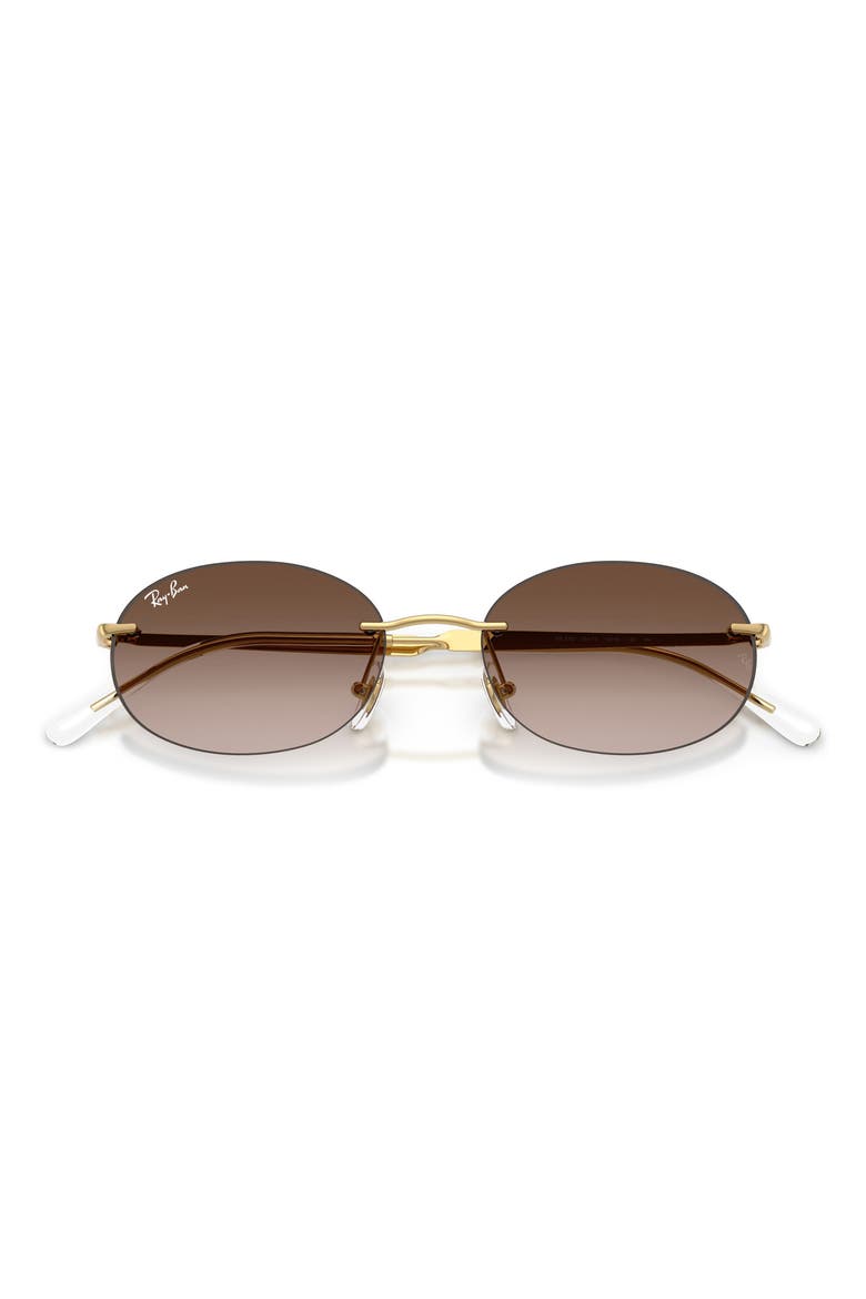 54mm Gradient Rimless Oval Sunglasses, Alternate, color, ARISTA / GRADIENT BROWN