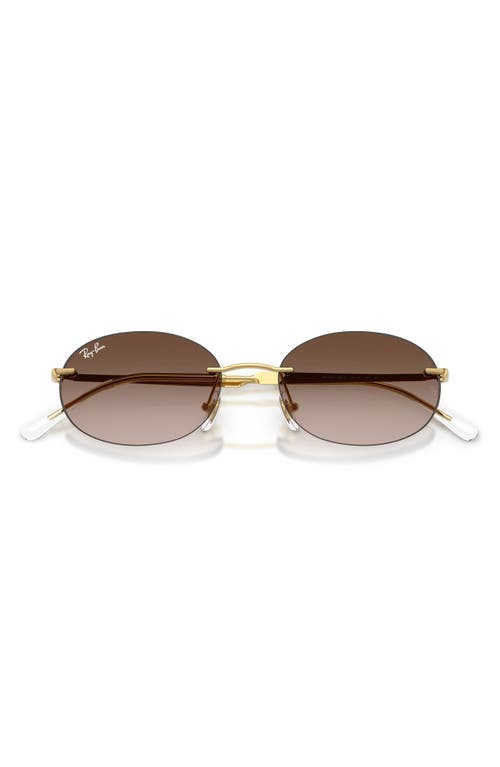 Ray Ban Ray-ban 54mm Gradient Rimless Oval Sunglasses In Brown