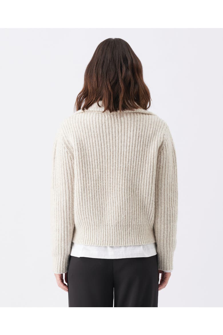 Layla  Chunky Zip Up Sweater Cardigan, Alternate, color, Oat Marle