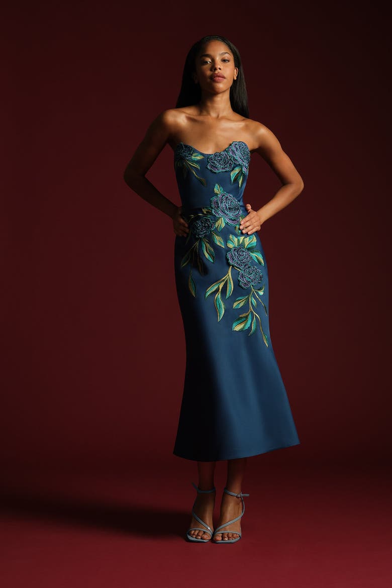 Emmeline Embroidered Dress, Alternate, color, SHADOW PETAL