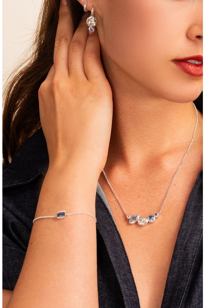 'Serenity' Tutti Frutti Bar Necklace, Alternate, color, Sterling Silver