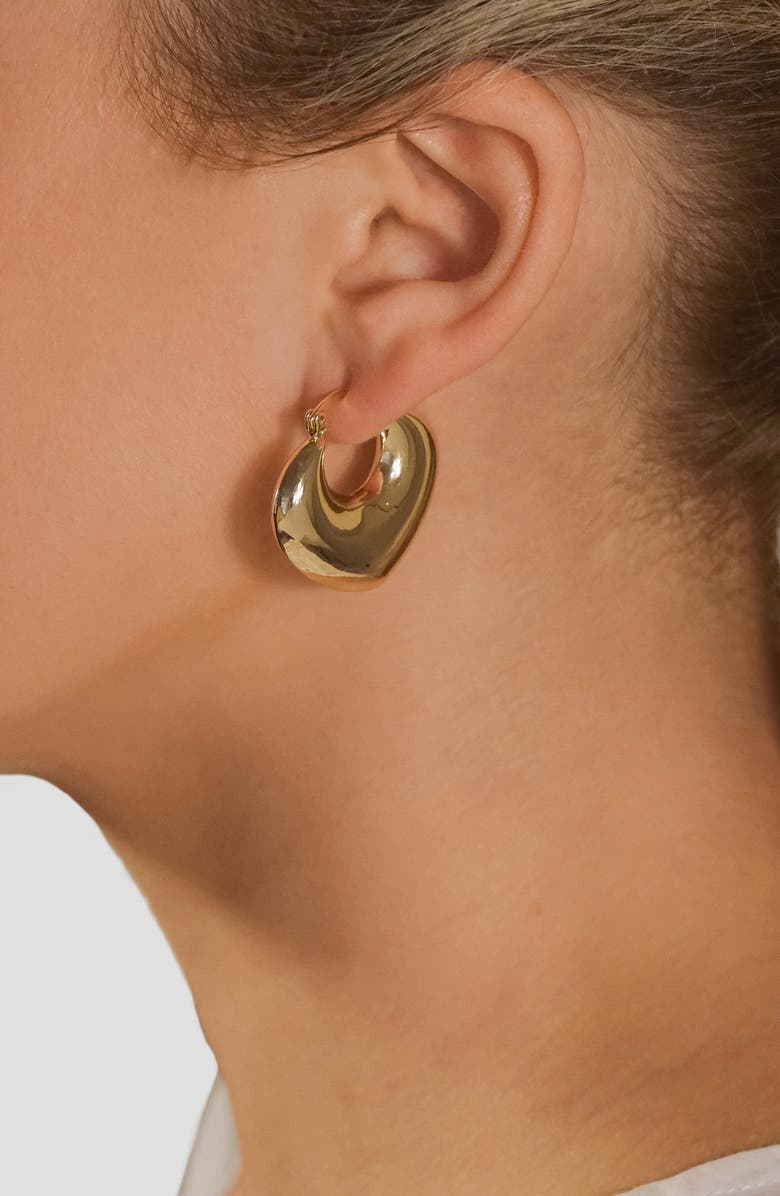 Sterling Forever Kylie Chunky Tube Hoop Earrings, Alternate, color, Gold