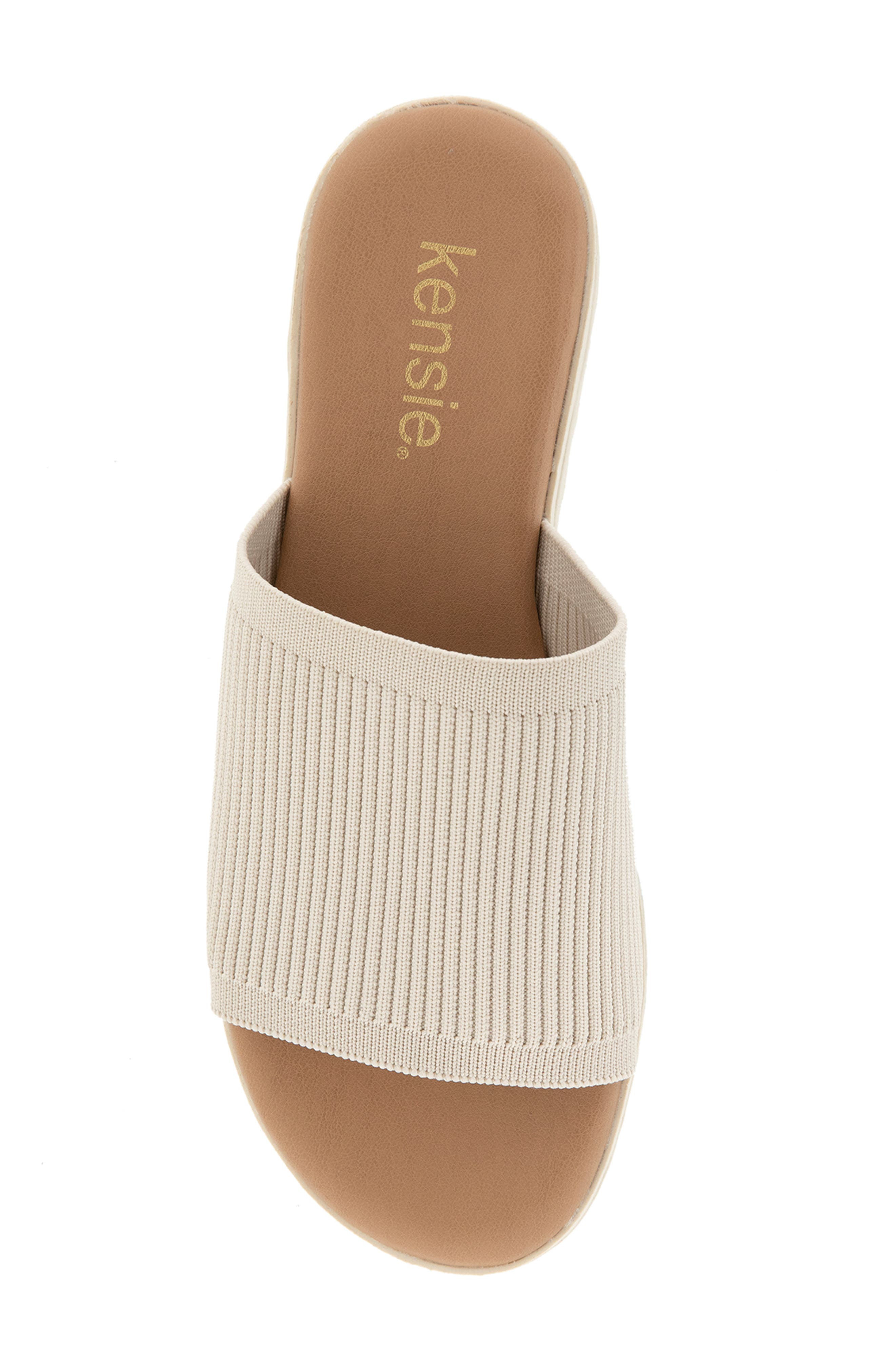 Kensie Ellie Wedge Slide Sandal, Alternate, color, Beige