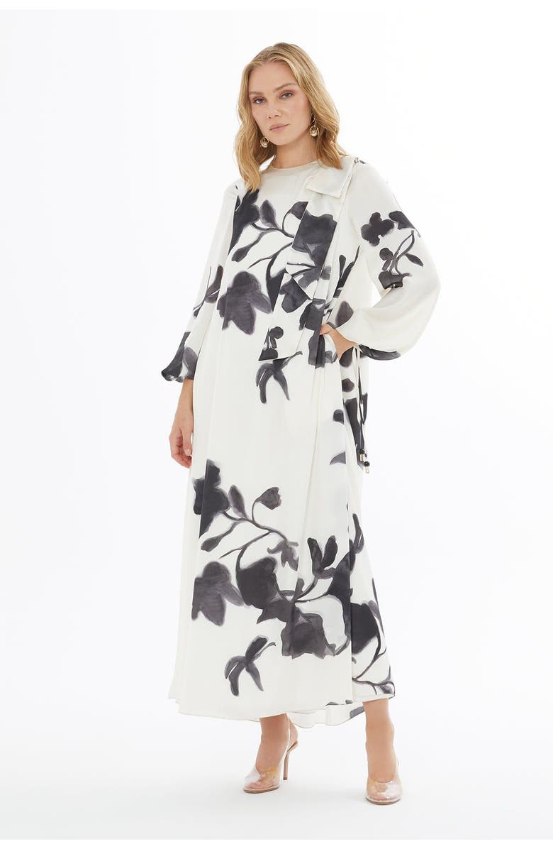 Gizia Ruffled Dress with Back Button Closure, Alternate, color, Black