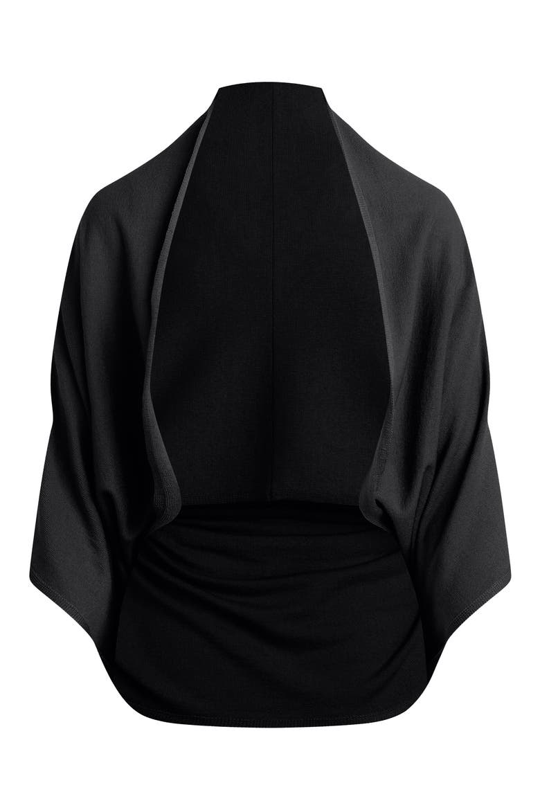 The Lightweight Knit Wrap Scarf, Alternate, color, BLACK