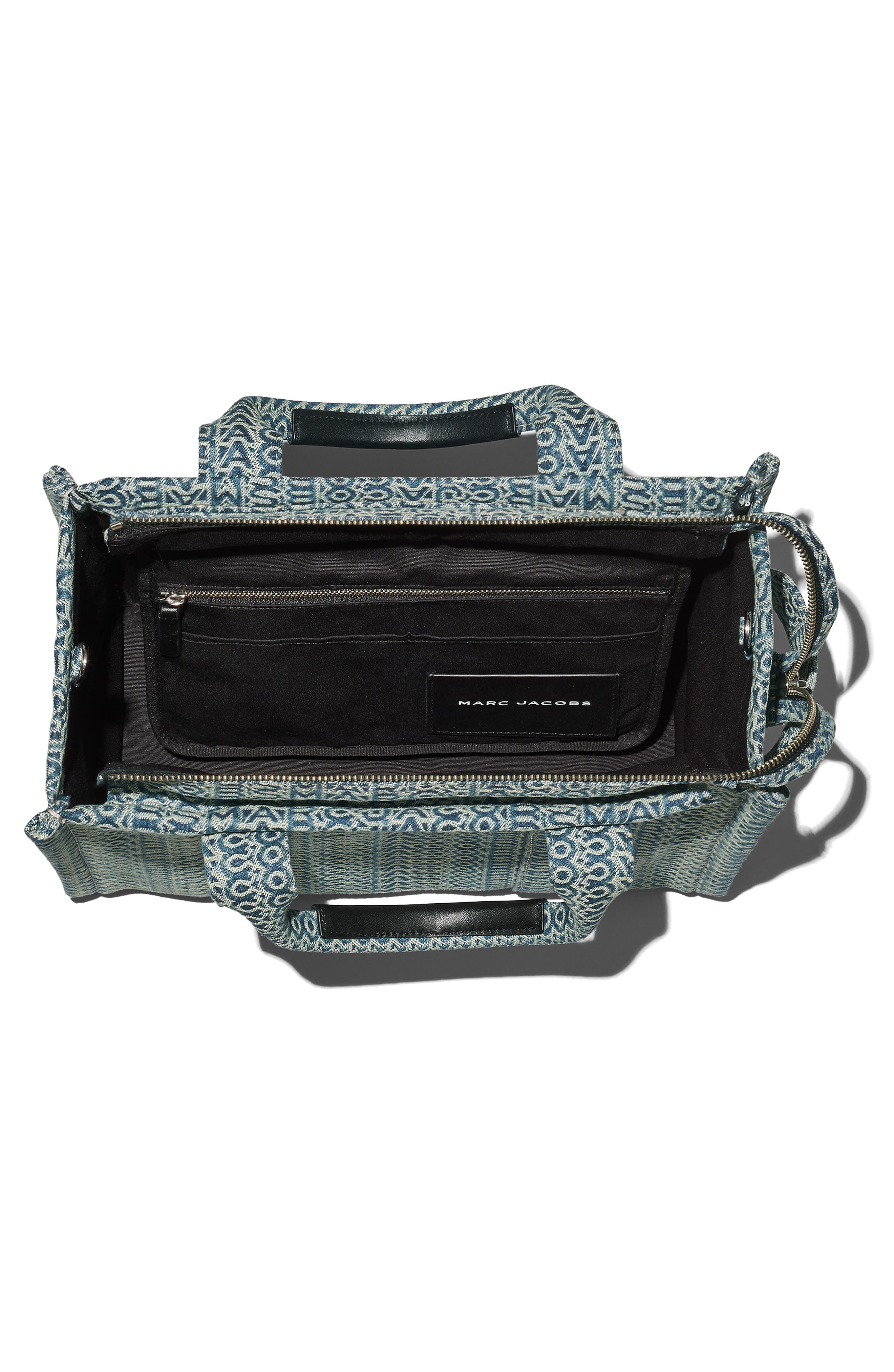 Marc Jacobs The Washed Monogram Denim Medium Tote Bag, Alternate, color, 