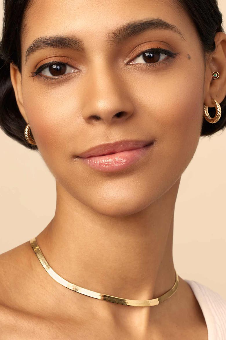 14K Gold Park Avenue Statement Herringbone Choker, Alternate, color, Yellow Gold