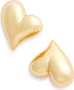 Jenny Bird Art Heart Button Stud Earrings