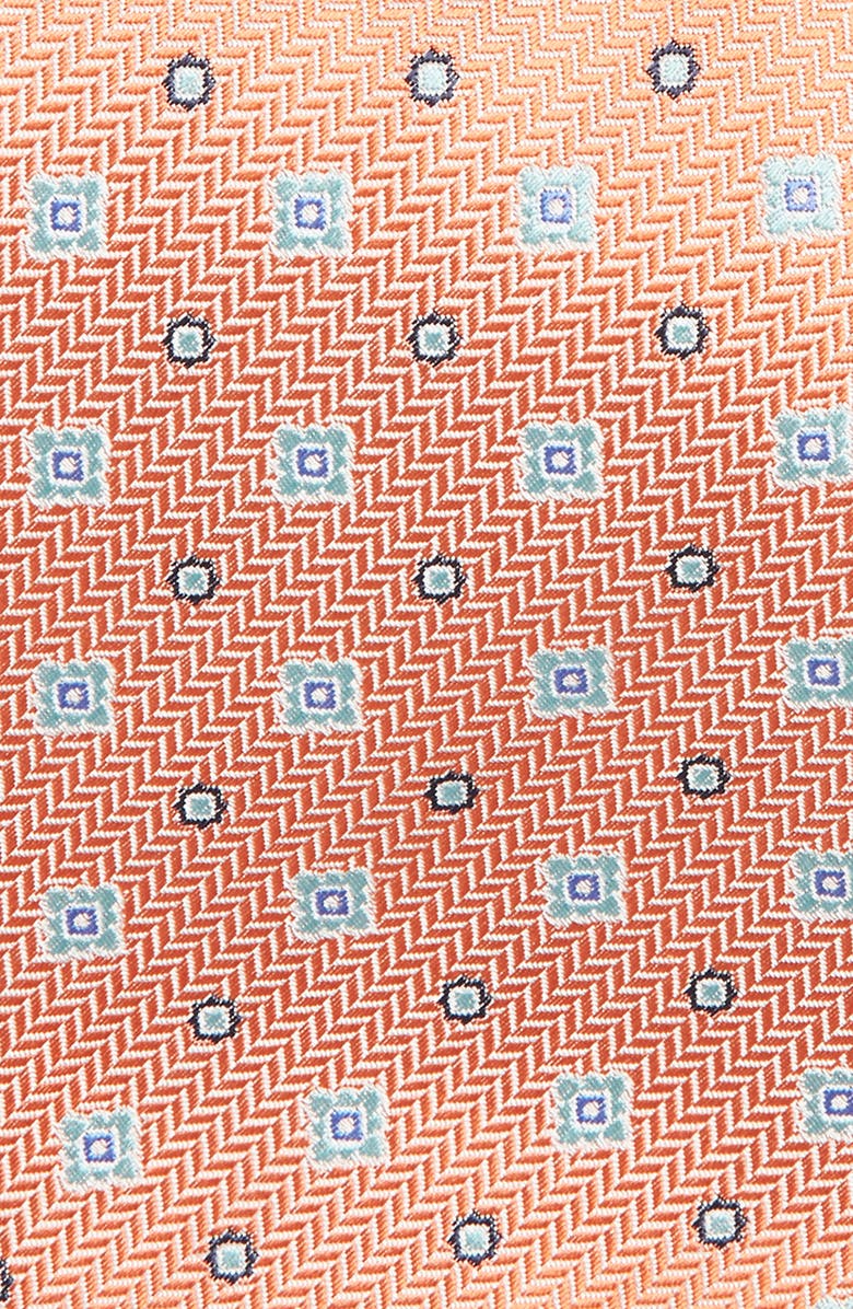 Canali Medallion Silk Tie, Alternate, color, Light Orange