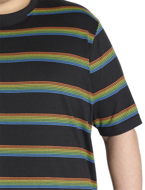 Harbor Bay By Dxl Big & Tall Moisture-wicking Striped T-shirt