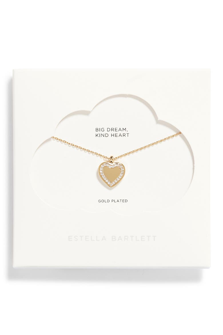 Cubic Zirconia Heart Pendant Necklace, Alternate, color, GOLD