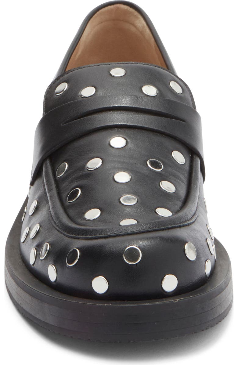 Stuart Weitzman Palmer Bold Stud Loafer, Alternate, color, Black