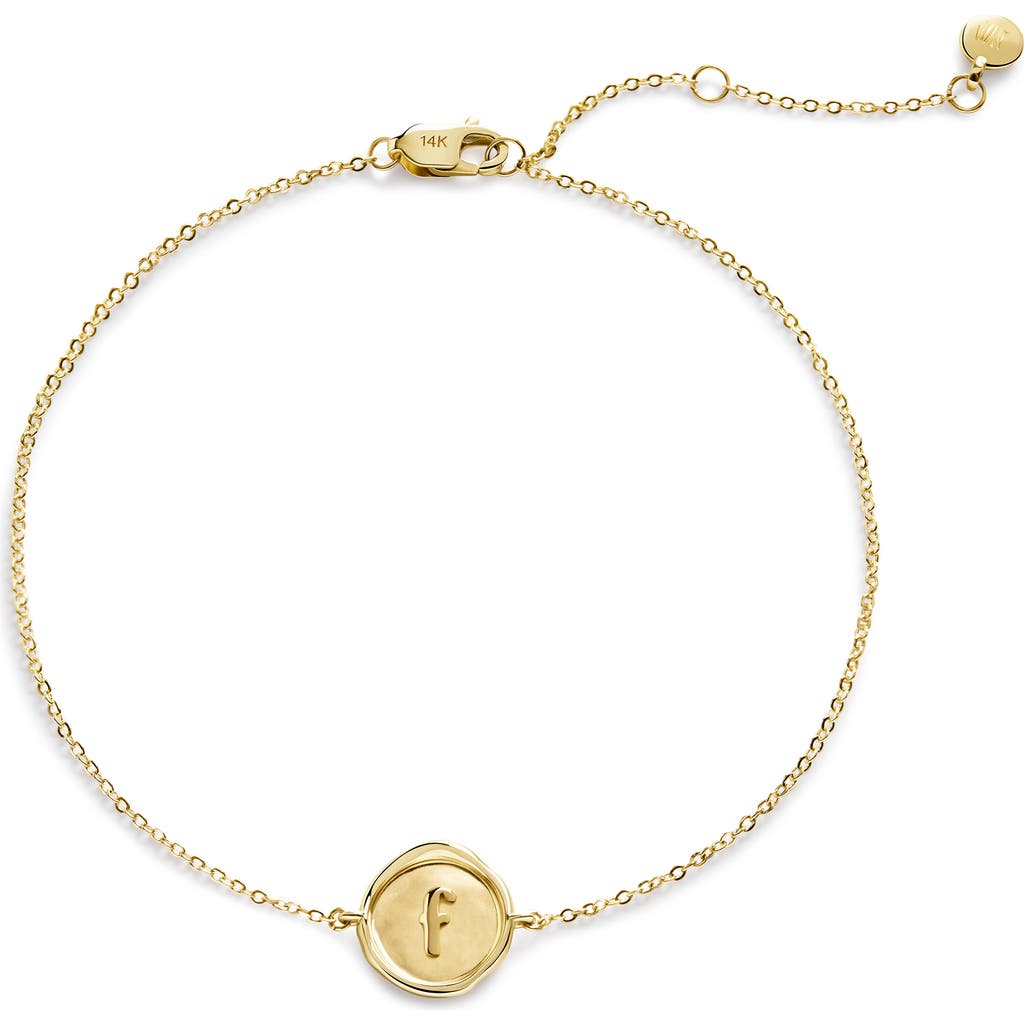 Monica Vinader Initial Stamp Charm Bracelet In 14kt Solid Gold F