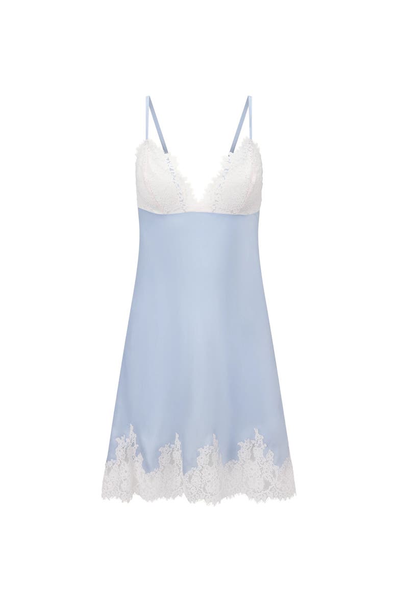 Adore Me Vegan Atelier Collection Silk Slip Lingerie, Alternate, color, Medium Blue