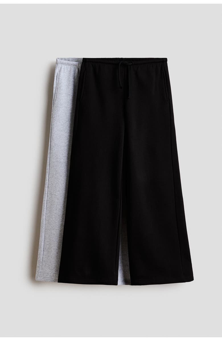 H&M 2-pack Brushed-inside Joggers, Main, color, Black/Light Gray Melange