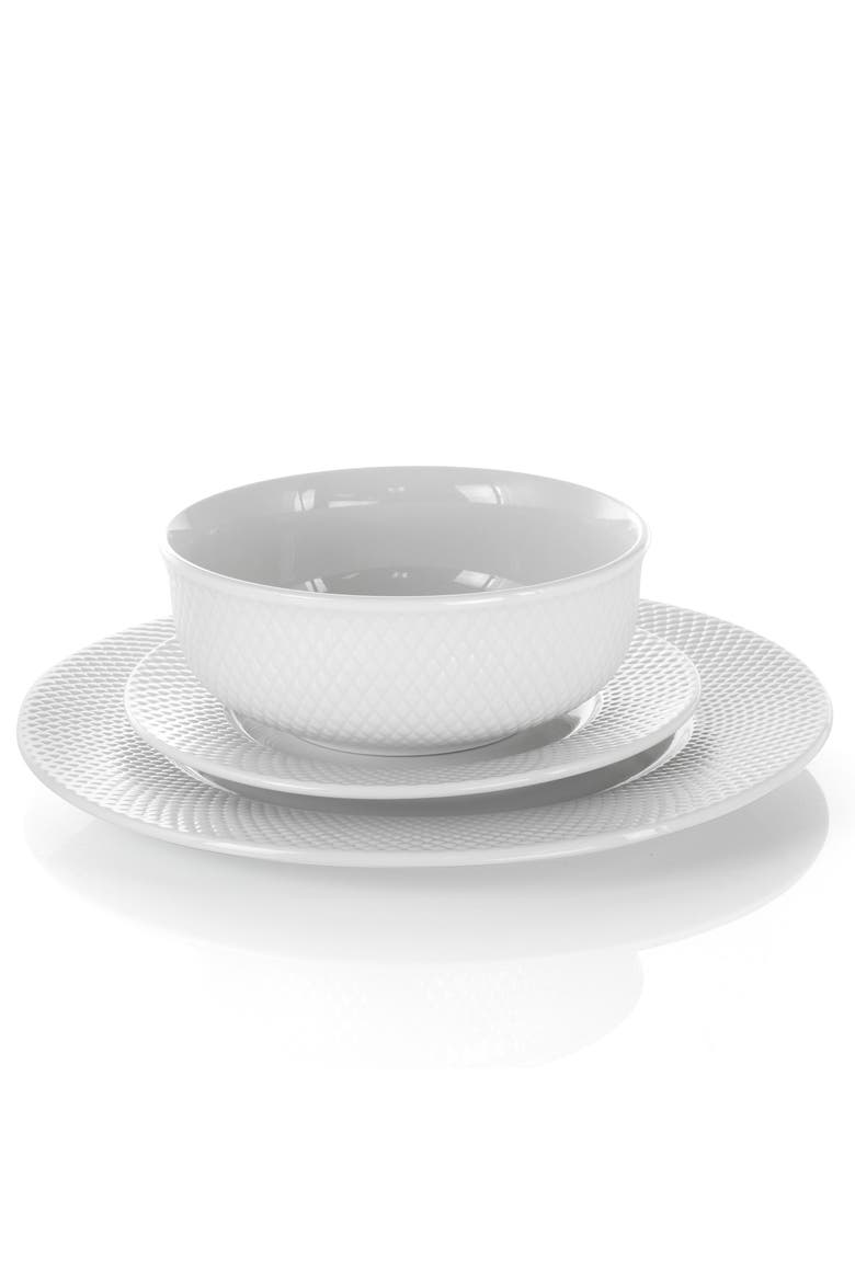 Maisy 18 Piece Round Porcelain Dinnerware Set, Alternate, color, White