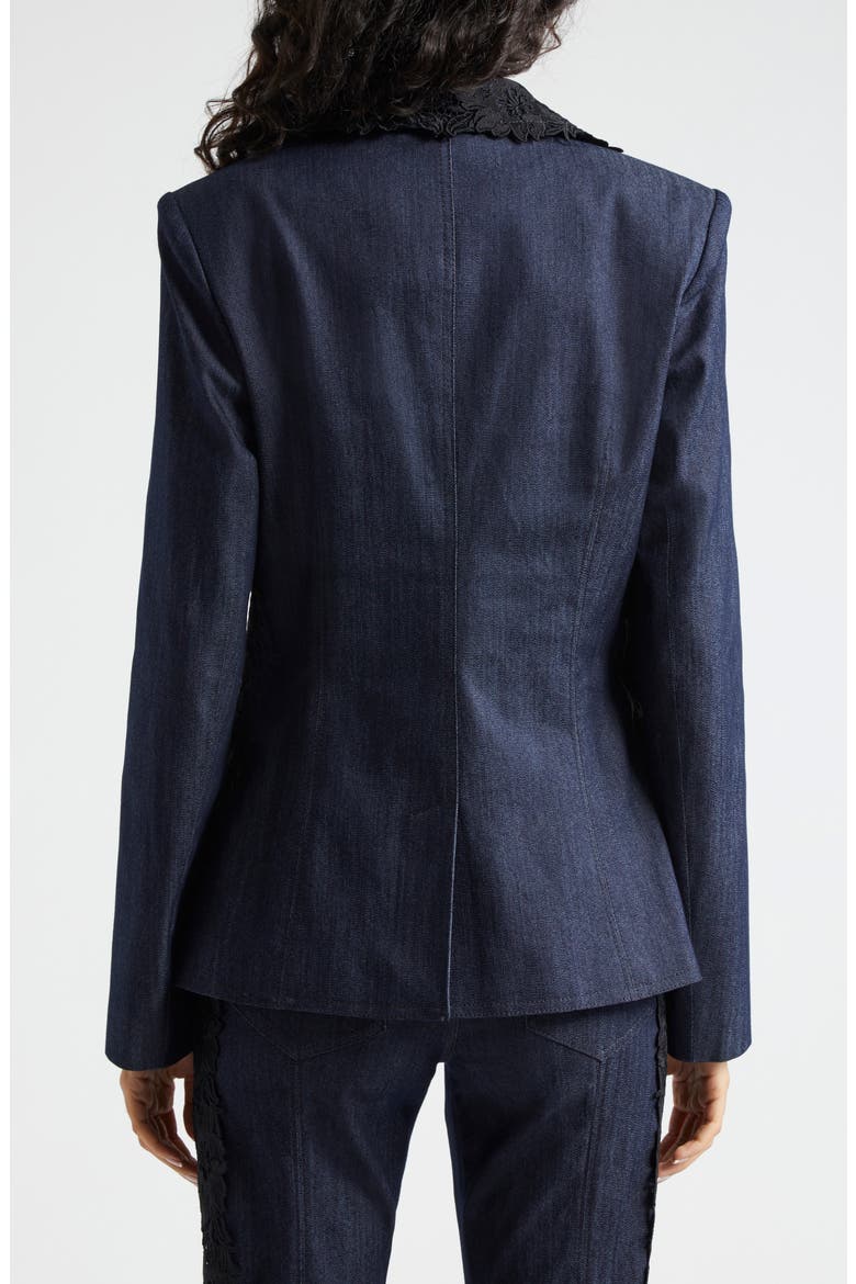 Laney Denim & Lace Blazer, Alternate, color, INDIGO