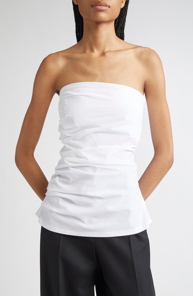 Proenza Schouler Lena Strapless Tie Back Top, Main, color, Off White