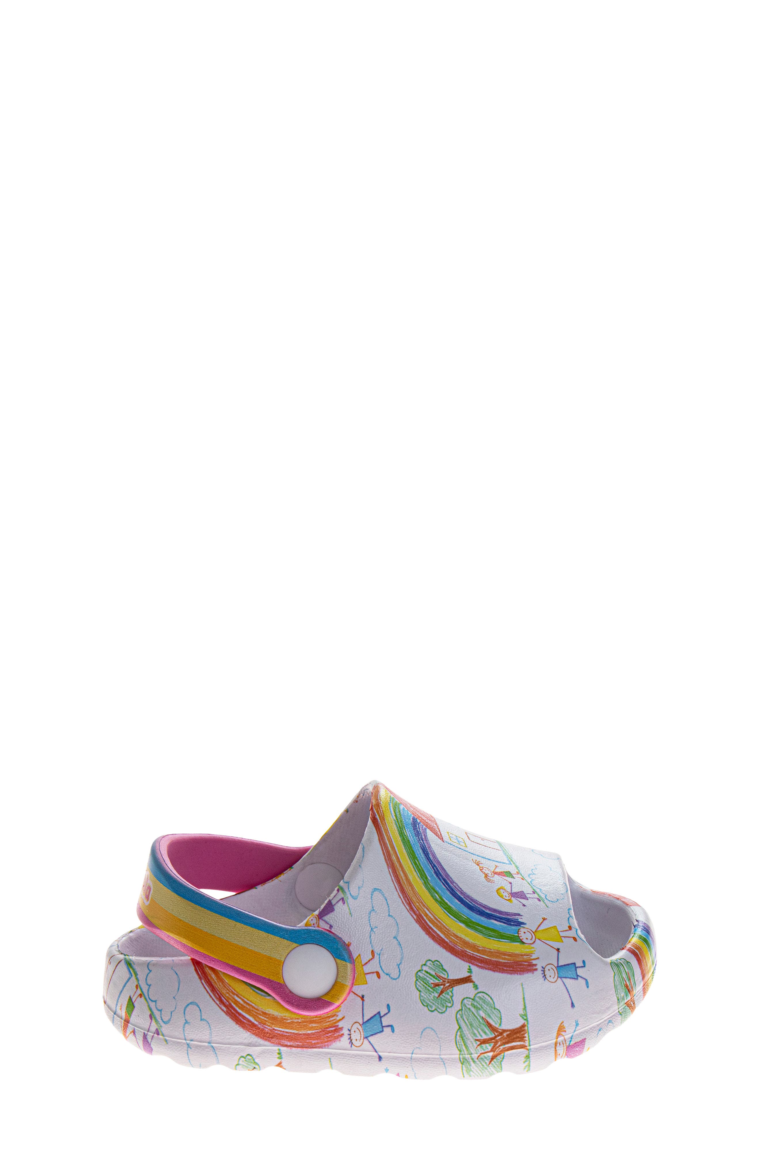 Kids' Rainbow Graphic Clog, Alternate, color, WHITE MULTI