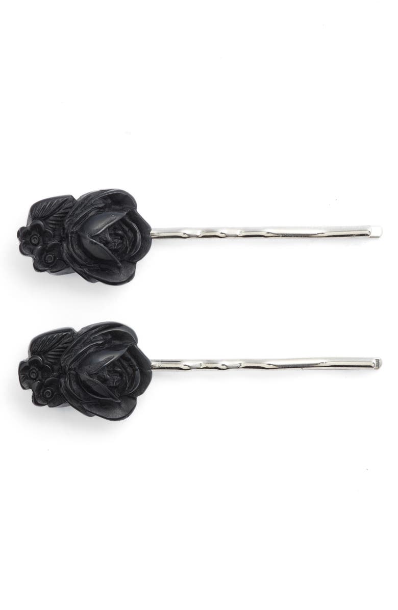 CLASSIC HARDWARE 2-Pack Rose & Flower Bobby Pins, Main, color, 