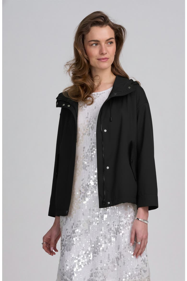 Hooded Cropped Parka Jacket, Alternate, color, BLACK