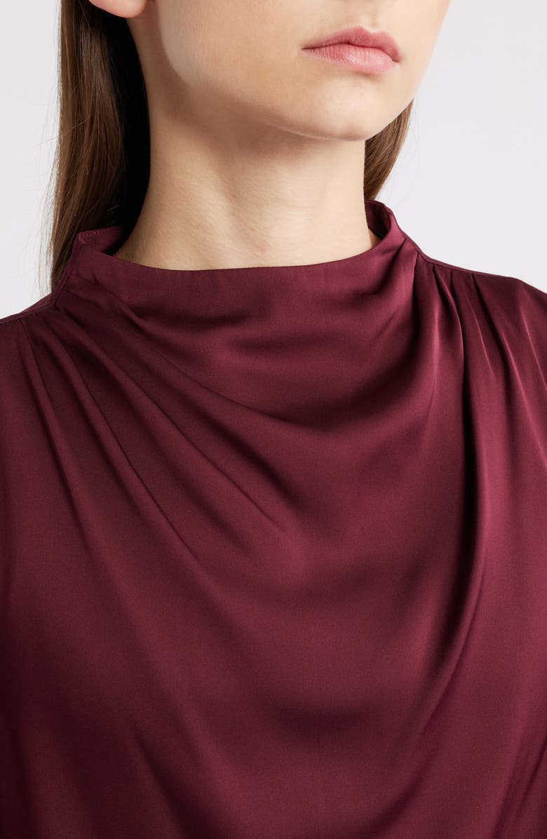 Elie Tahari The Ember Stretch Silk Top, Alternate, color, Noir Berry Red