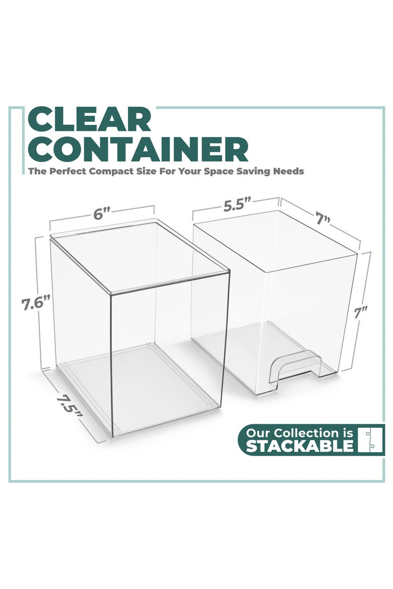 2-Piece Tall Stackable Clear Organizer Set, Alternate, color, NO COLOR