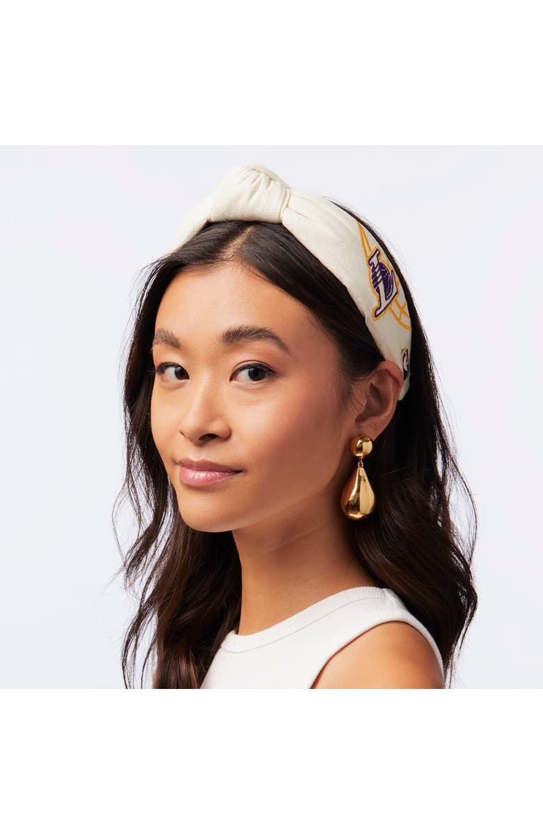 Lele Sadoughi NBA La Lakers Embroidered Headband, Alternate, color, 